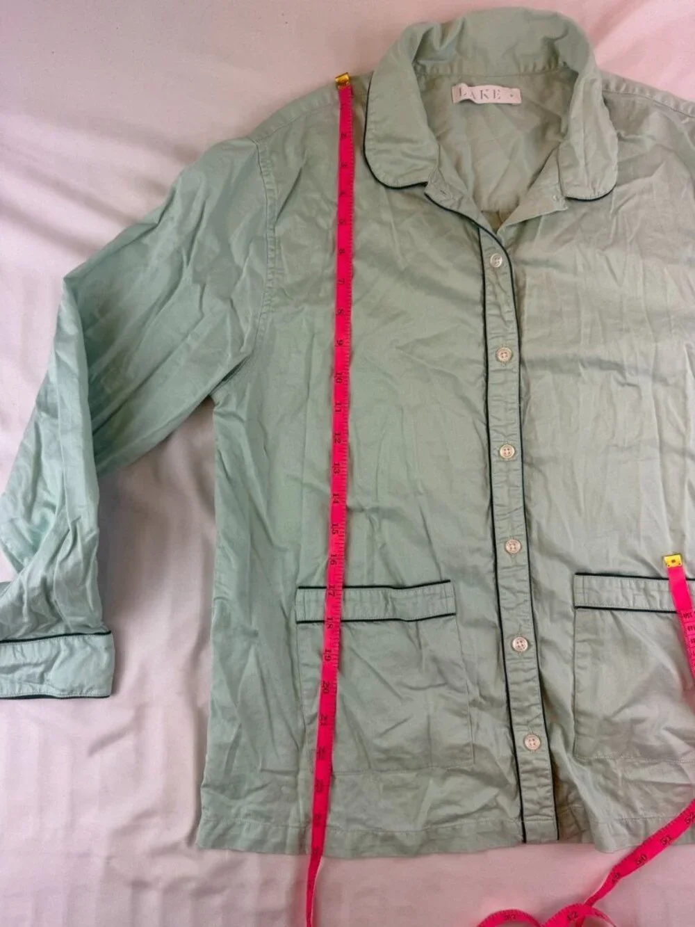 LAKE Pajamas Long Sleeve Pants Set Size Medium in Light Mint Green - Picture 8 of 15